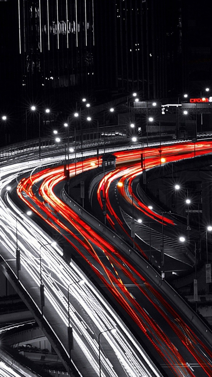 Time Lapse Photography of Cars on Road During Night Time. Wallpaper in 720x1280 Resolution