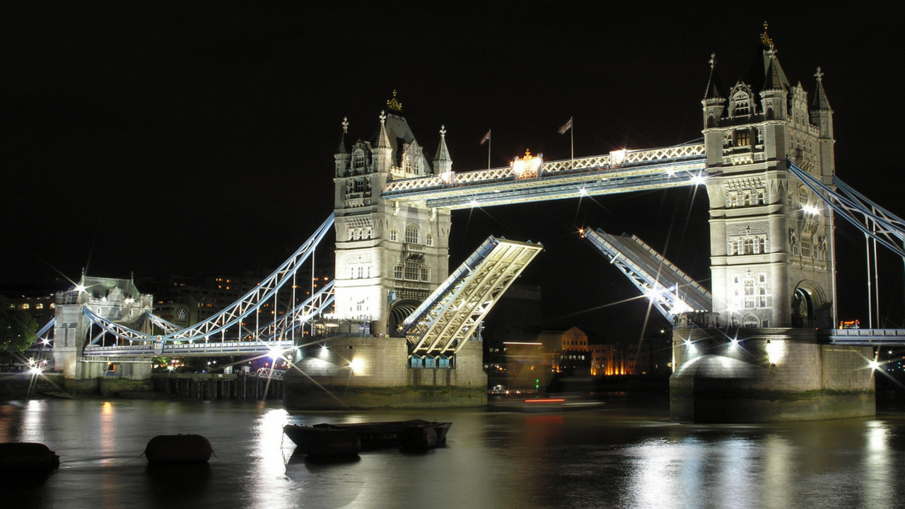 Pont Blanc Pendant la Nuit. Wallpaper in 1280x720 Resolution
