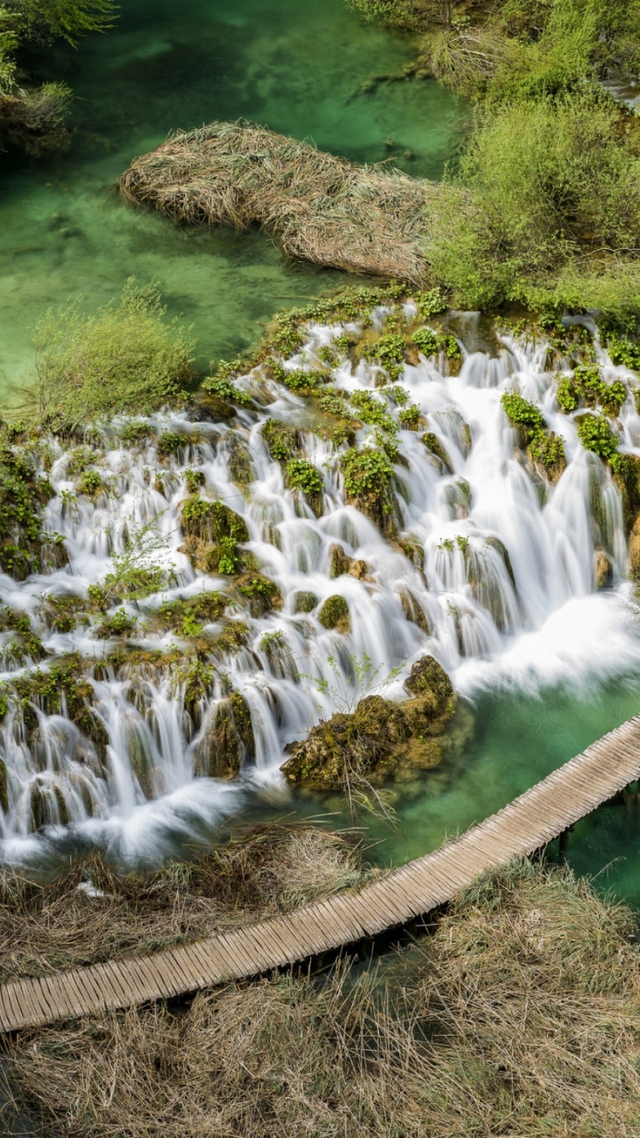Water Falls on Green Grass Field During Daytime. Wallpaper in 720x1280 Resolution