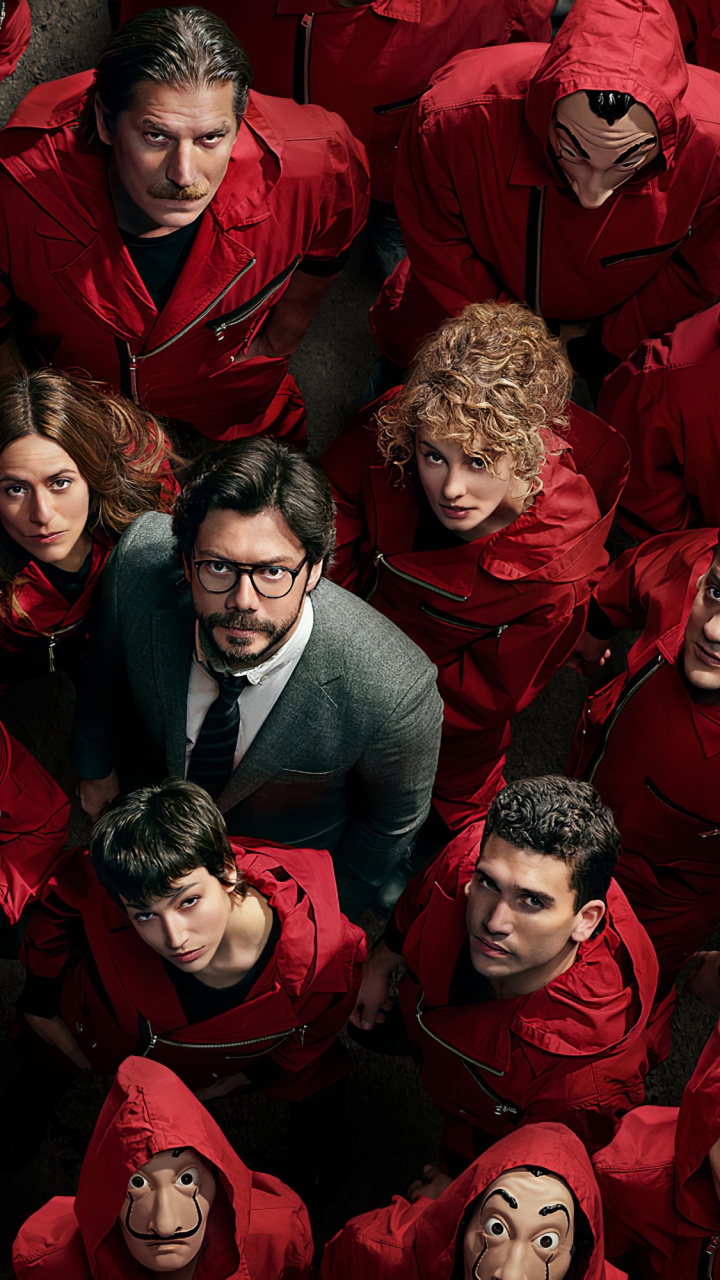 Money Heist, Lupin, Netflix, Heist, Professeur. Wallpaper in 720x1280 Resolution