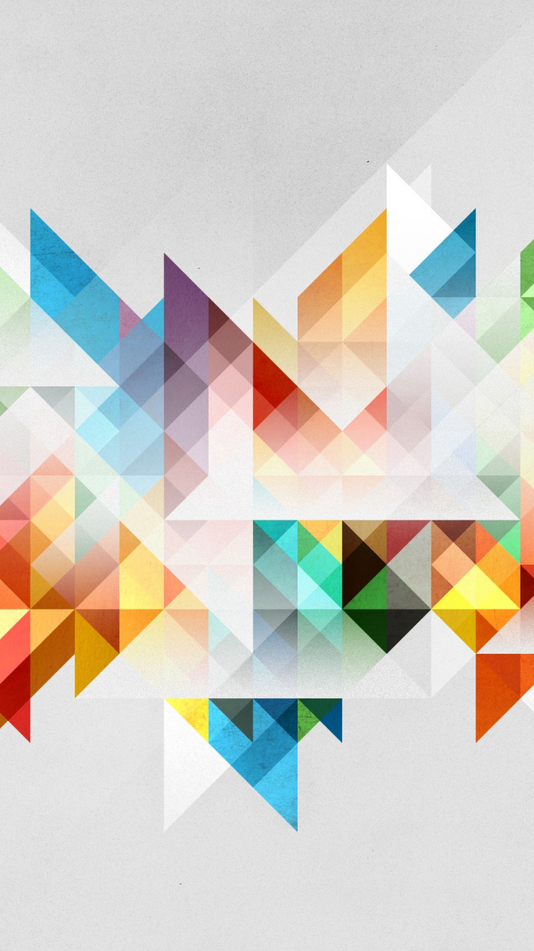 Blaue Gelbe Und Rosa Herzillustration. Wallpaper in 750x1334 Resolution