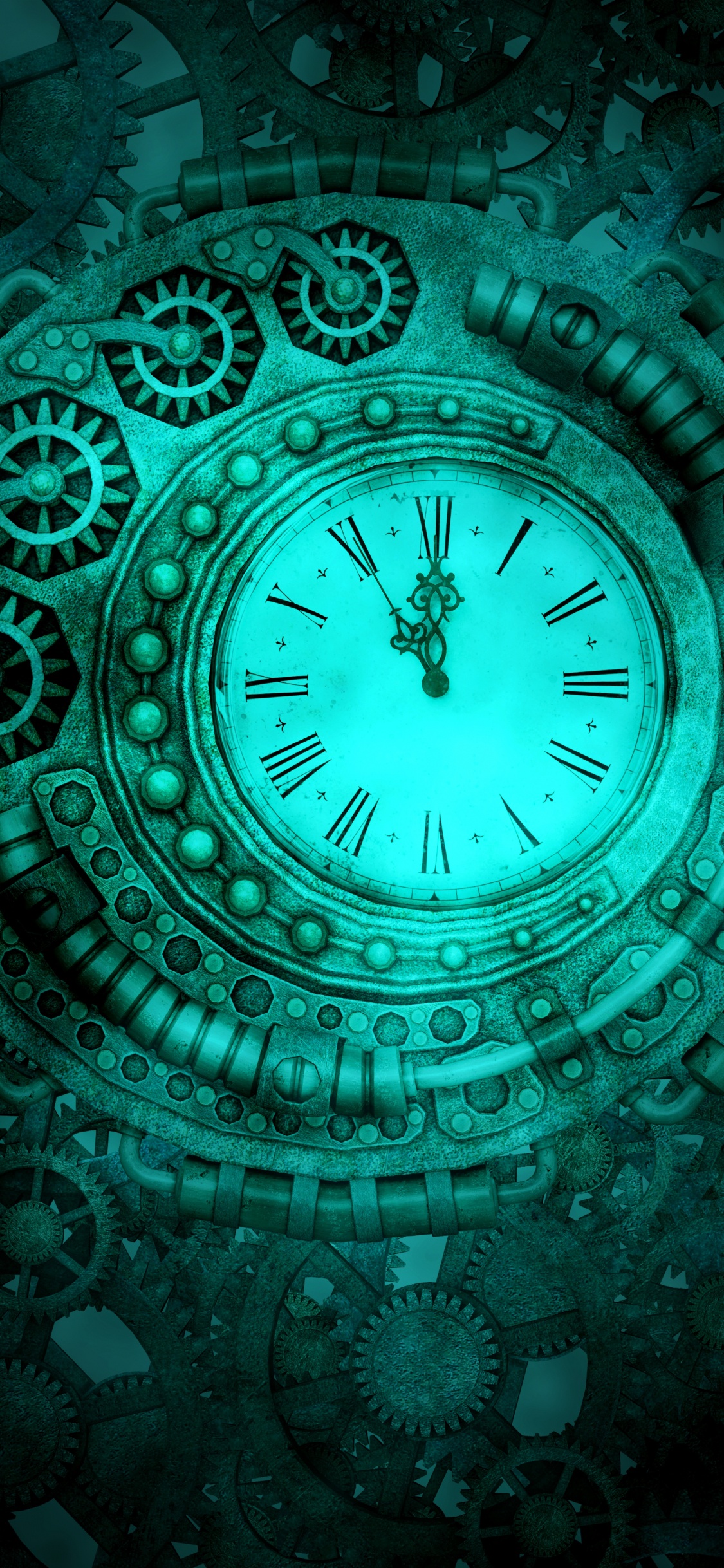 Blue and White Analog Watch. Wallpaper in 1125x2436 Resolution