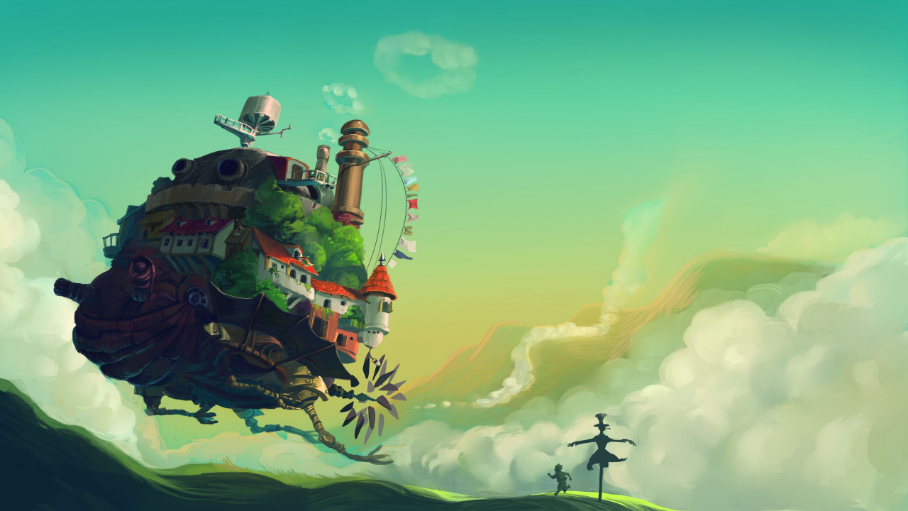 Howls Moving Castle, Anime, Poster, Howls Moving Castle Movie Poster, World. Wallpaper in 1280x720 Resolution