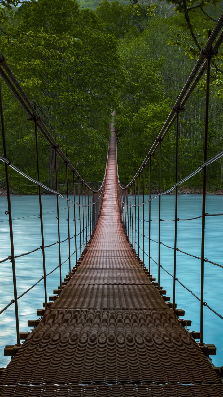 Bridge, Suspension Bridge, Rope Bridge, Water, Inca Rope Bridge. Wallpaper in 720x1280 Resolution