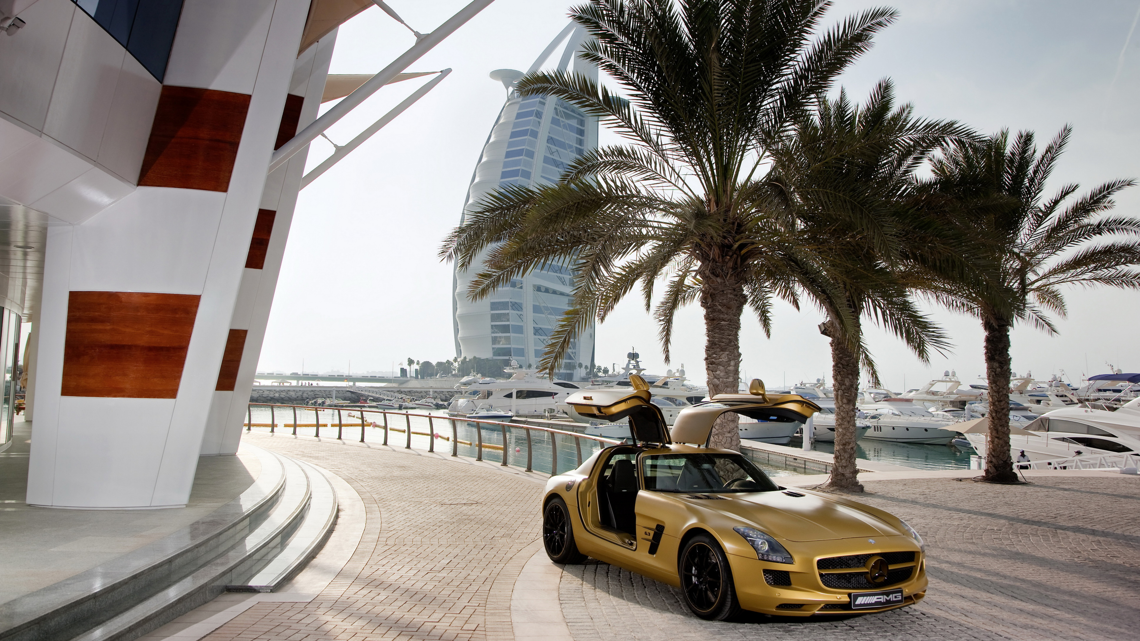 Yellow Ferrari 458 Italia on Road Near Palm Trees During Daytime. Wallpaper in 3840x2160 Resolution