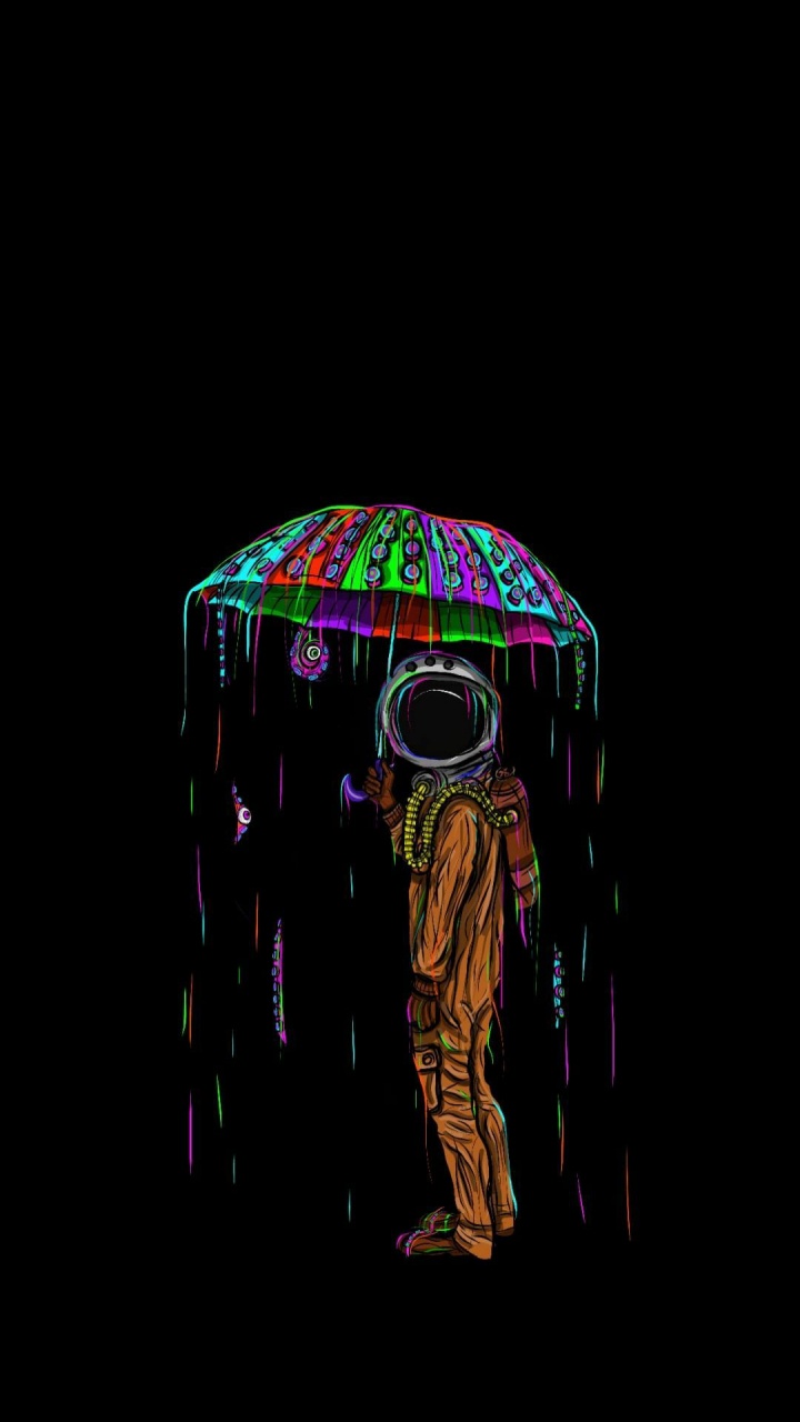 Astronaut, Amoled, Darkness, Magenta, Painting. Wallpaper in 720x1280 Resolution