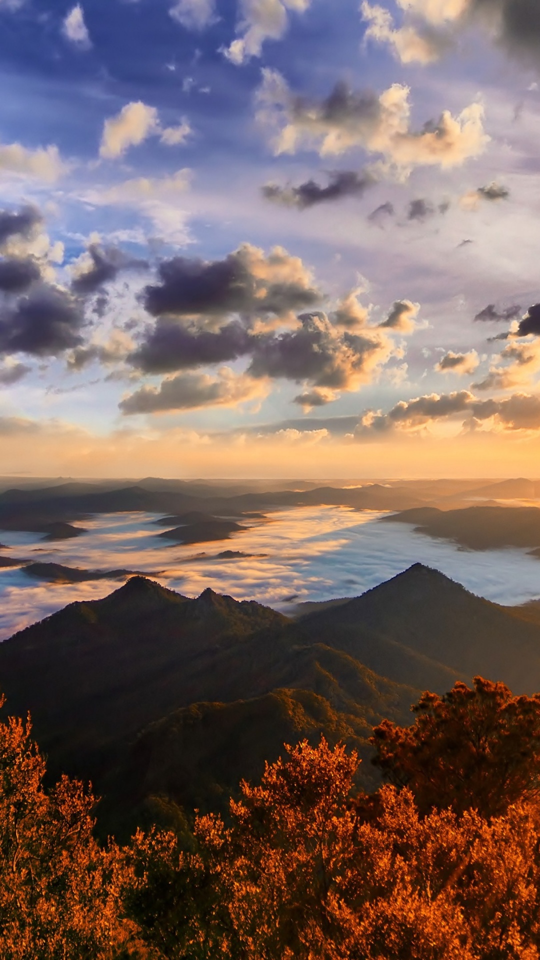 Green Trees and Mountains Under White Clouds and Blue Sky During Daytime. Wallpaper in 1080x1920 Resolution