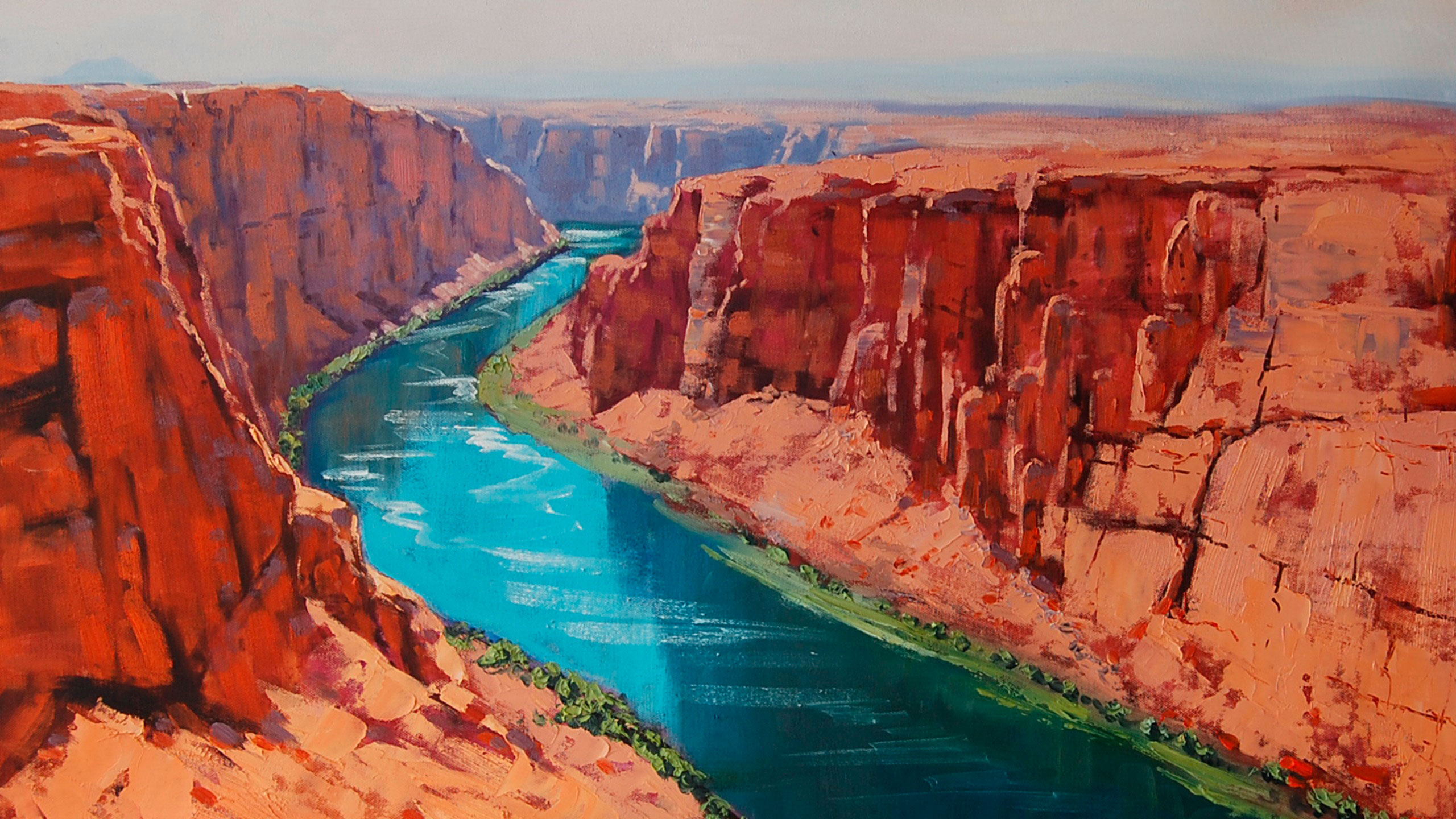 Brown Rock Formation Beside Blue Body of Water During Daytime. Wallpaper in 2560x1440 Resolution