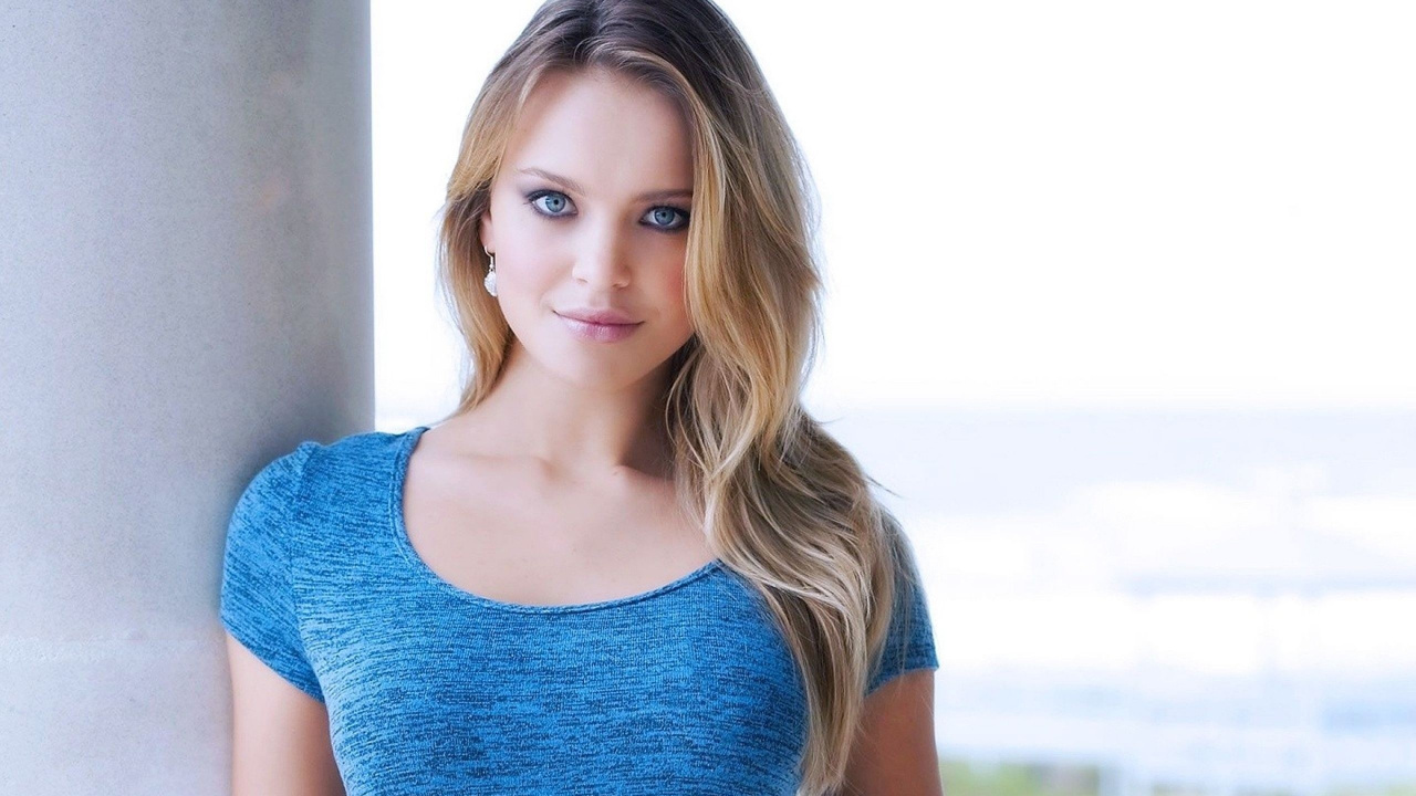 Modell, Blau, Schulter, Schönheit, Blonde. Wallpaper in 1280x720 Resolution