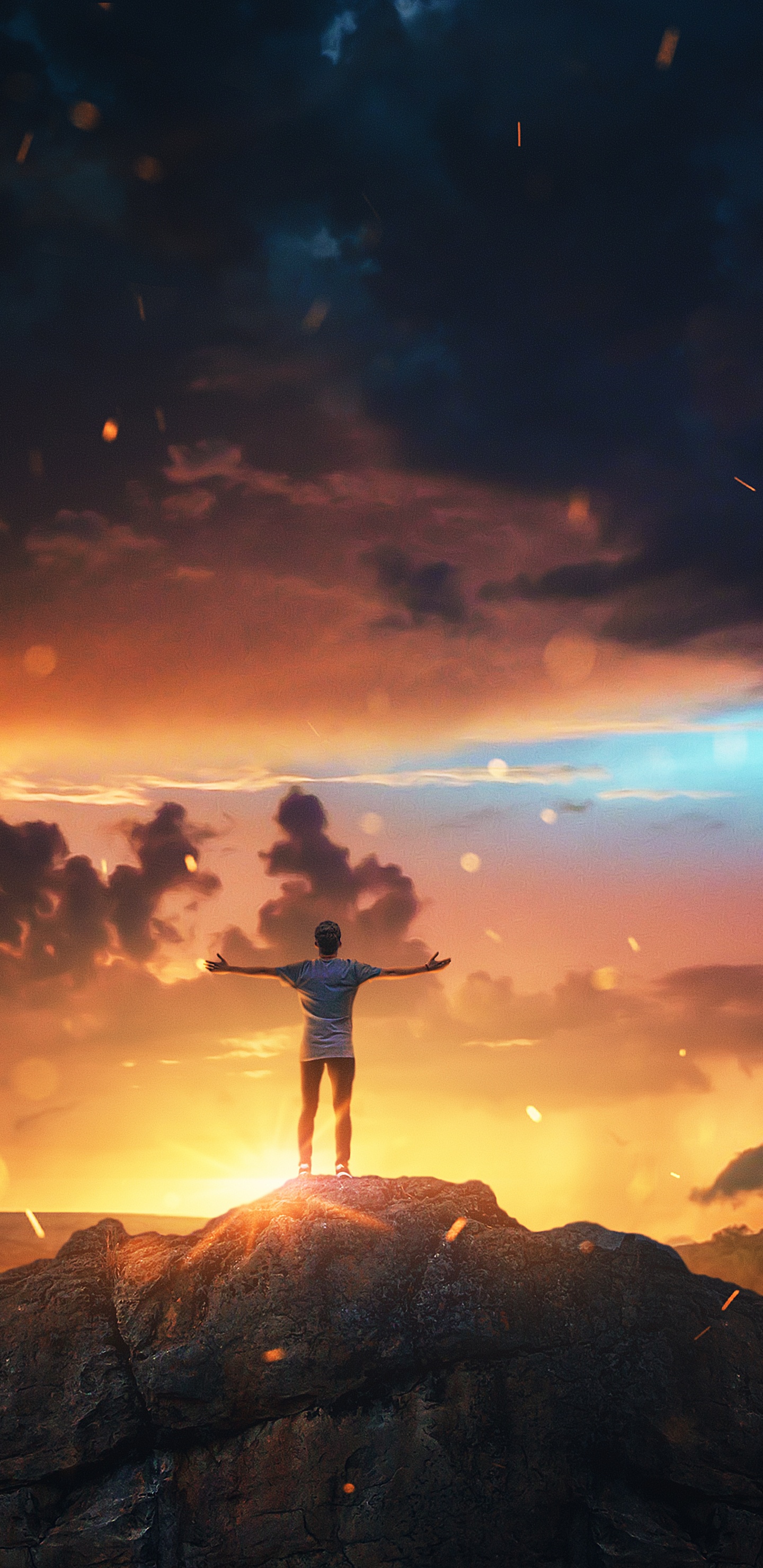 Cloud, Atmosphäre, Menschen in Der Natur, Afterglow, Happy. Wallpaper in 1440x2960 Resolution