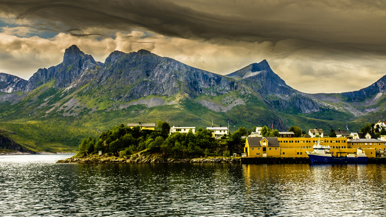 峡湾, 性质, 多山的地貌, 高地, 盖伦格 壁纸 1280x720 允许