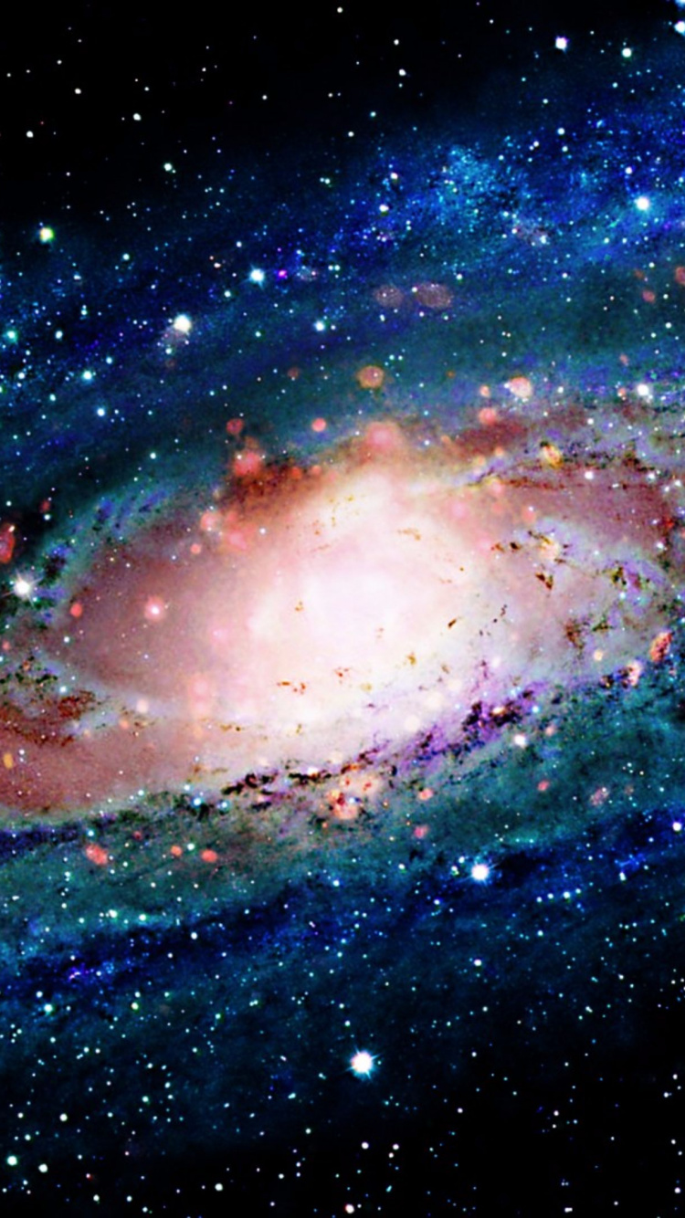 Illustration de la Galaxie Bleue et Blanche. Wallpaper in 750x1334 Resolution