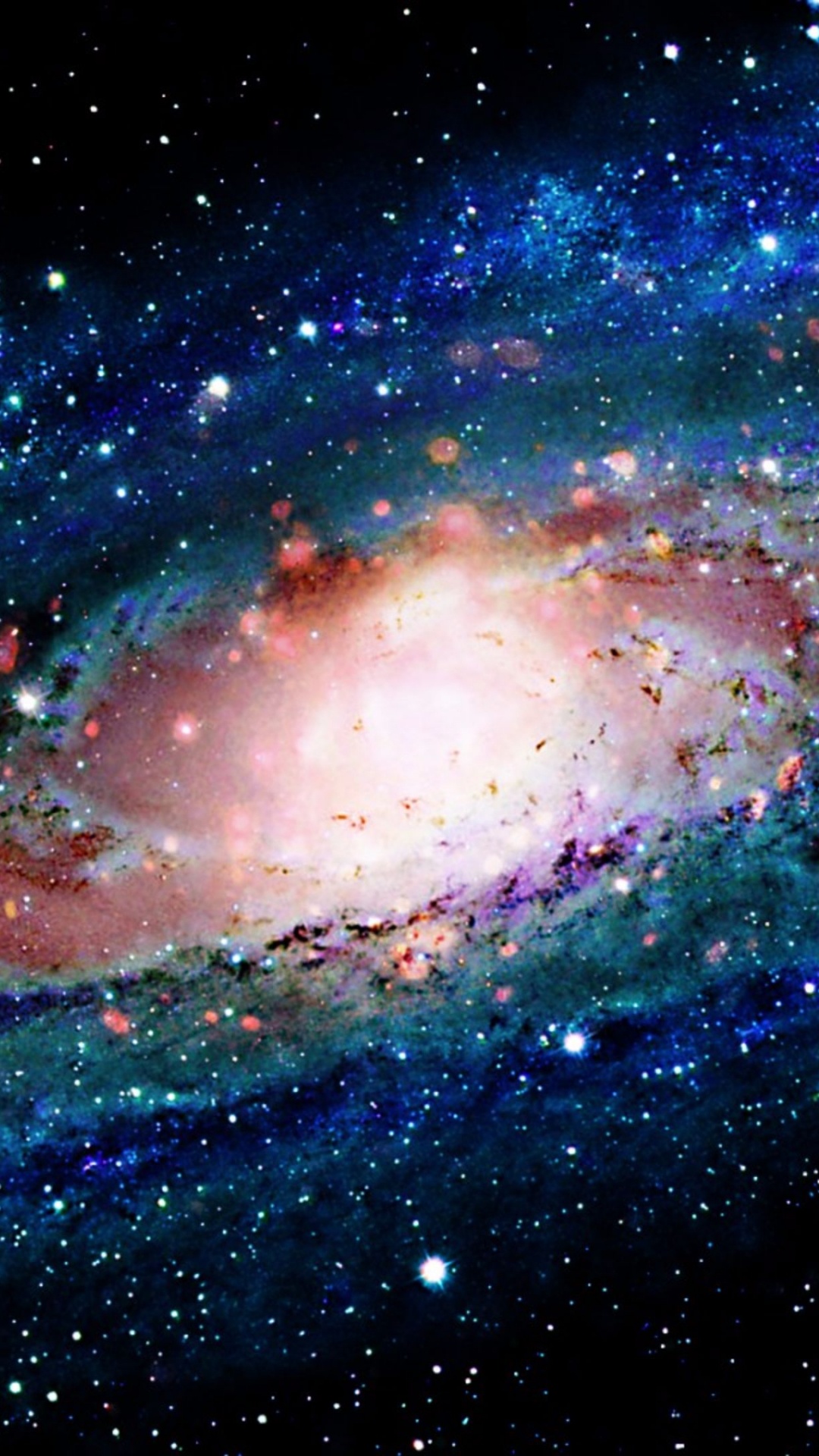 Ilustración de Galaxia Azul y Blanca. Wallpaper in 1080x1920 Resolution