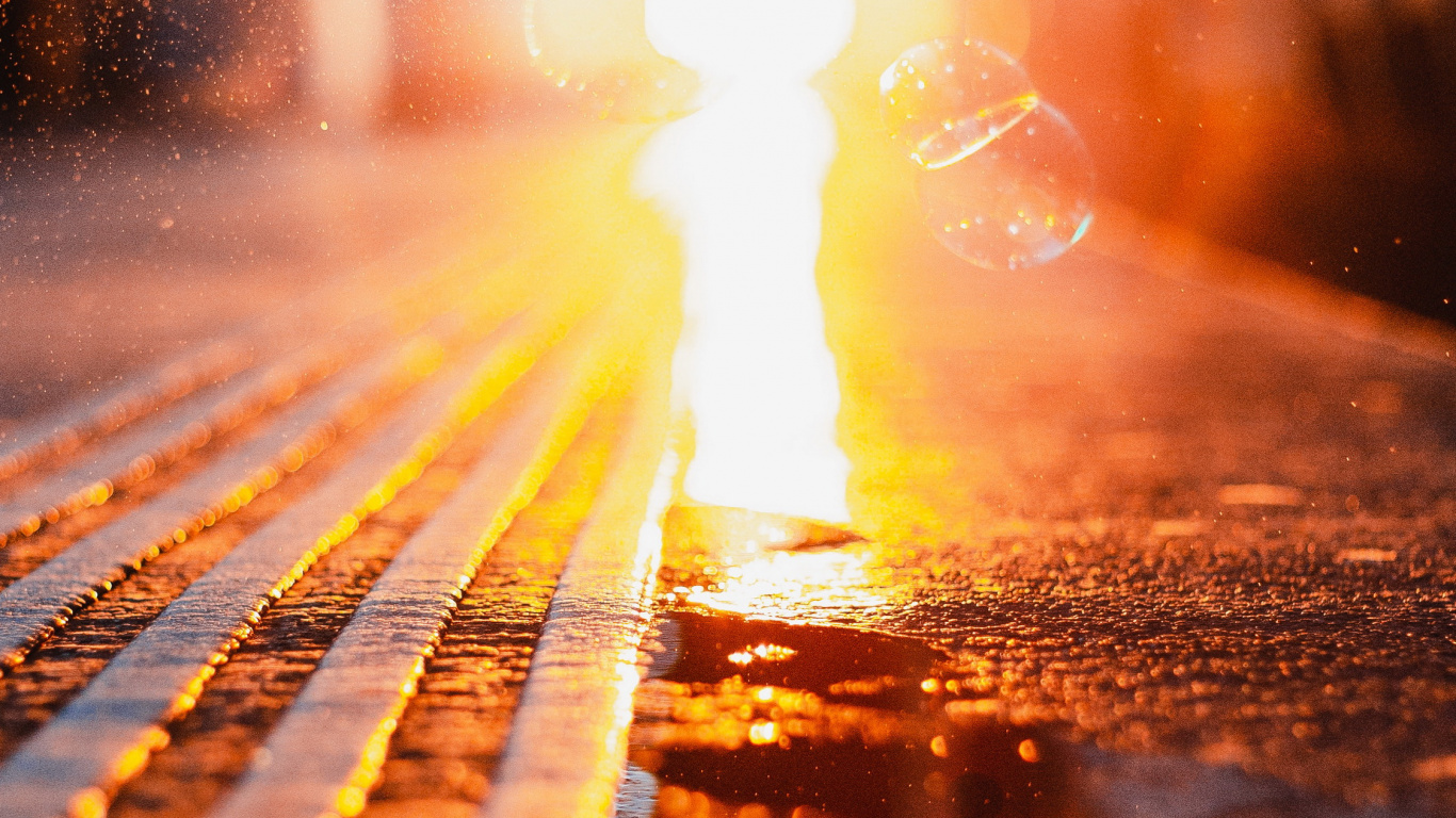 气氛, 车灯, 琥珀色, 沥青, 橙色 壁纸 1366x768 允许