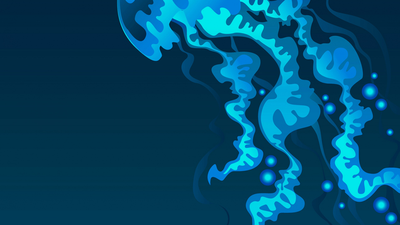 Méduse, Cnidaires, Méduse Bleue, Plancton, Vecteur. Wallpaper in 1280x720 Resolution