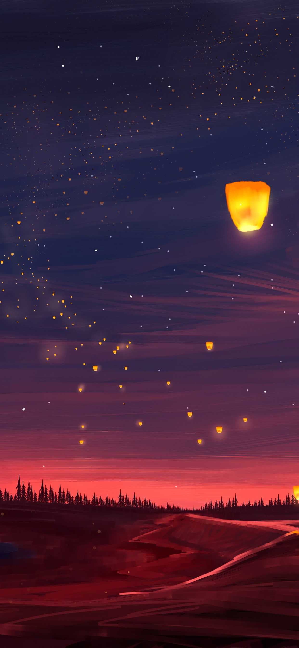 Silhouette Von Bäumen Bei Sonnenuntergang. Wallpaper in 1242x2688 Resolution