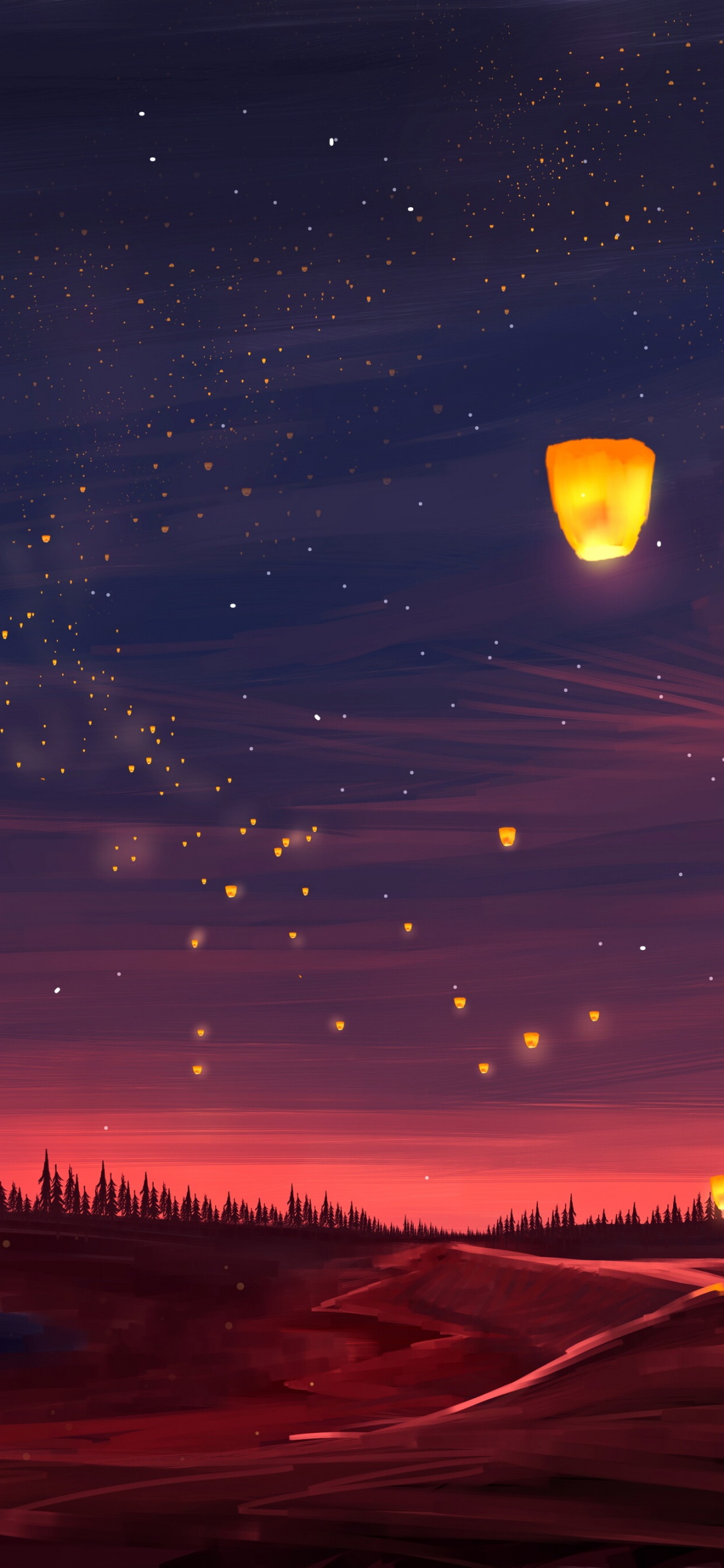 Silhouette of Trees During Sunset. Wallpaper in 1125x2436 Resolution