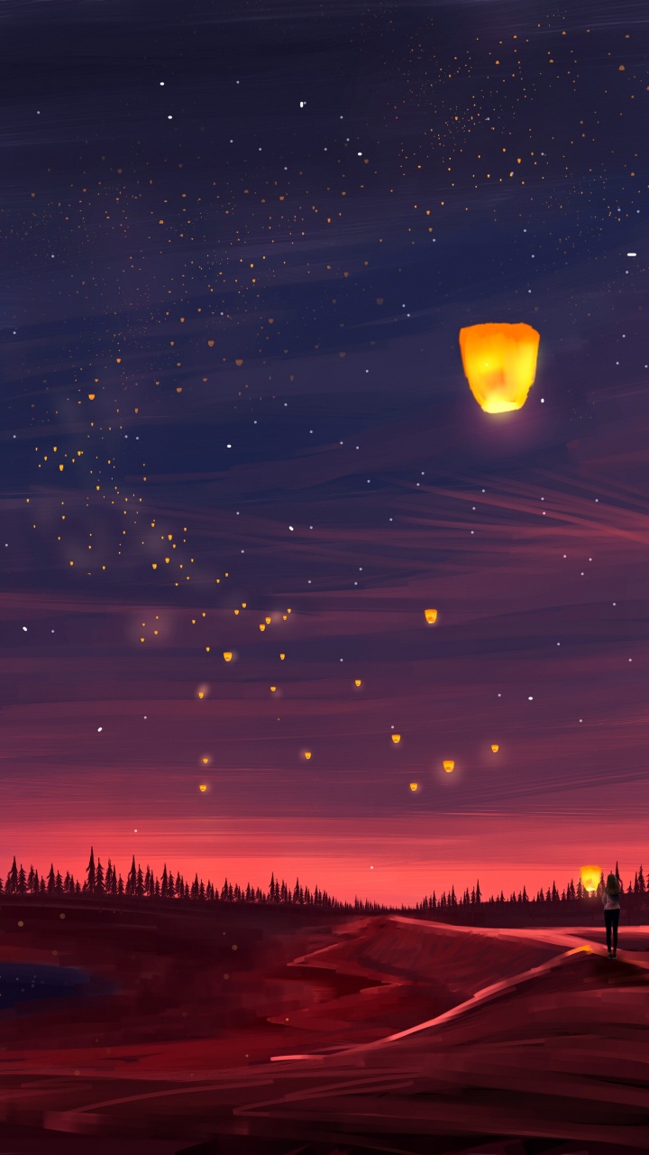 Silhouette of Trees During Sunset. Wallpaper in 720x1280 Resolution