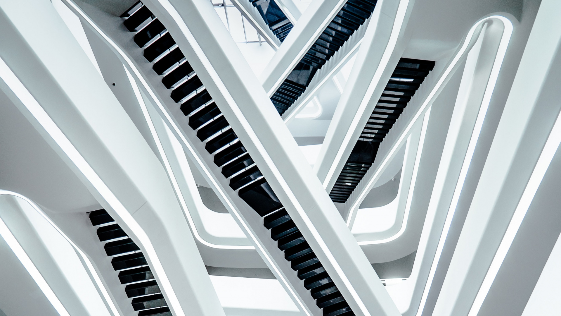 Escalier en Colimaçon Blanc et Gris. Wallpaper in 1920x1080 Resolution