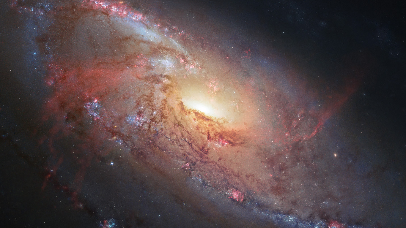 Braune Und Schwarze Galaxieillustration. Wallpaper in 1366x768 Resolution