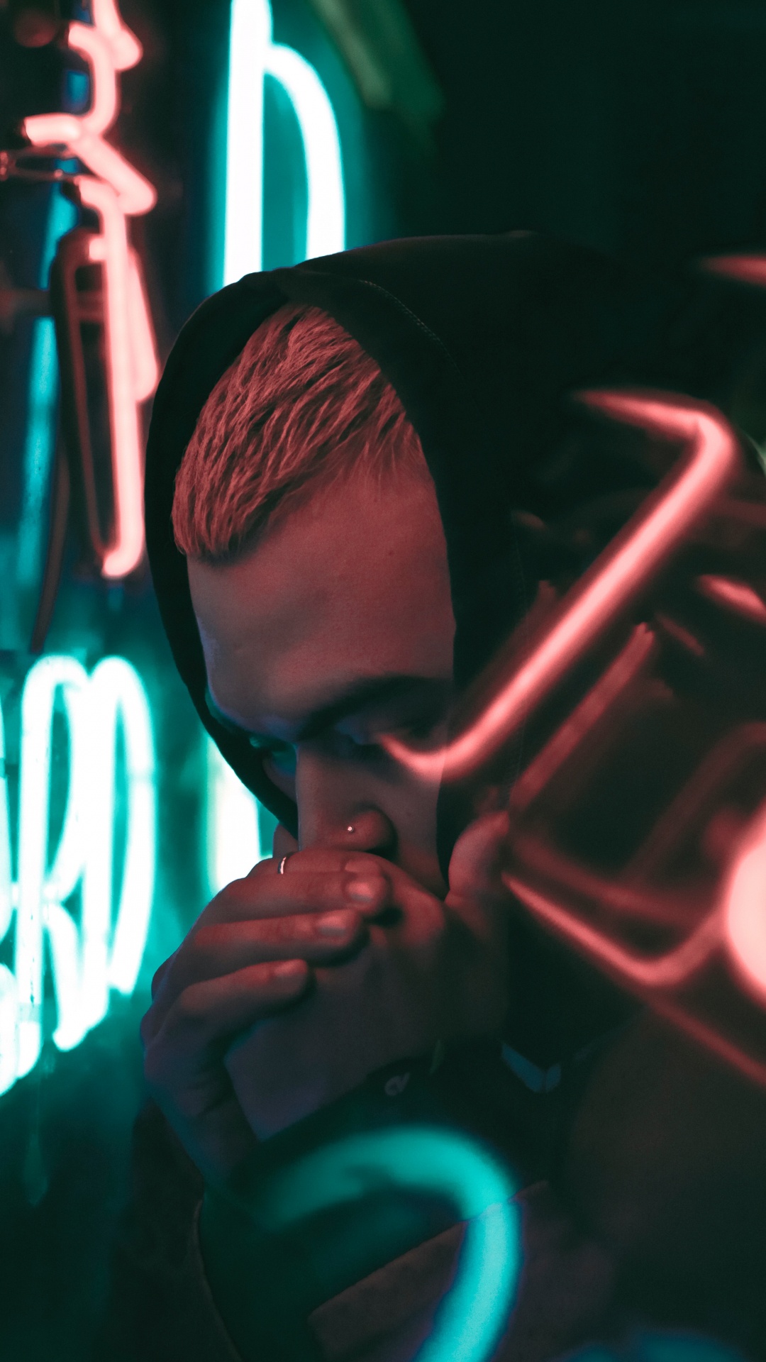 Man in Black Sunglasses Covering His Mouth. Wallpaper in 1080x1920 Resolution