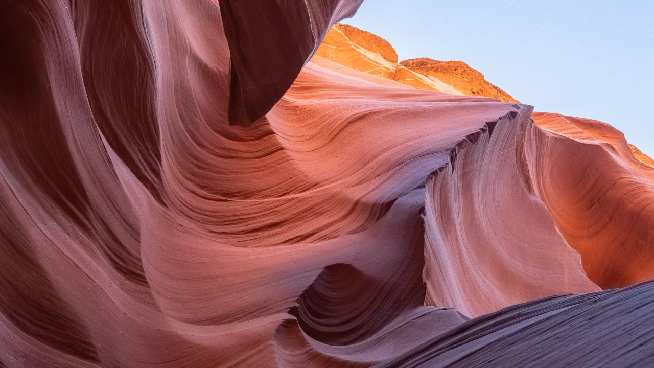 Antelope Canyon, Canyon, Orange, Red, Formation. Wallpaper in 1280x720 Resolution