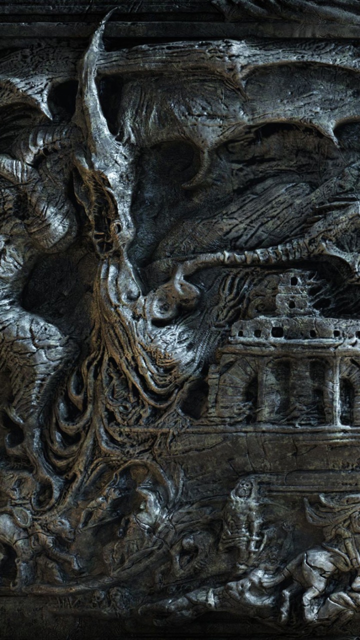 Pared Tallada de Madera Marrón Tallada. Wallpaper in 720x1280 Resolution