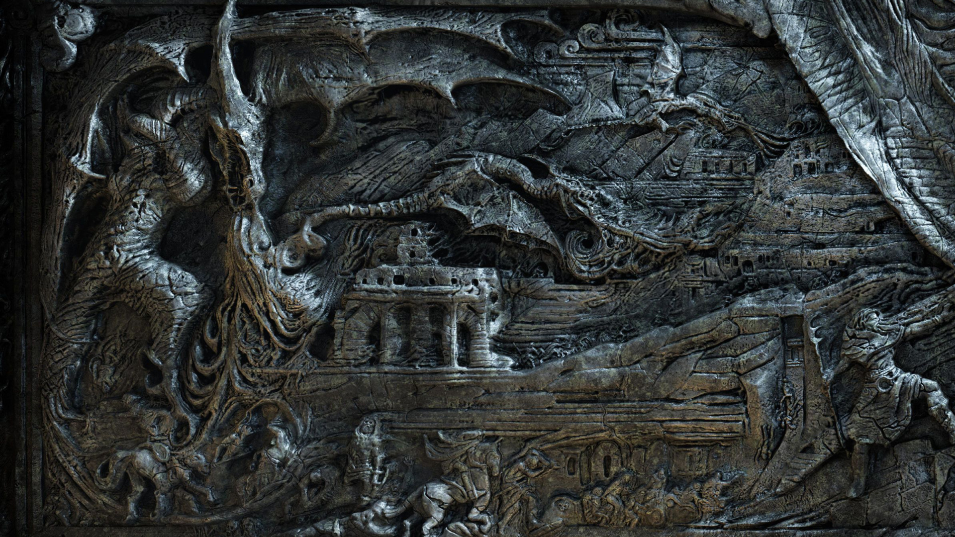 Brown Wooden Carved Carved Wall. Wallpaper in 1920x1080 Resolution