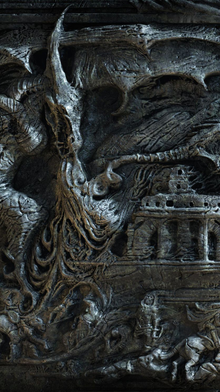 Brown Wooden Carved Carved Wall. Wallpaper in 750x1334 Resolution