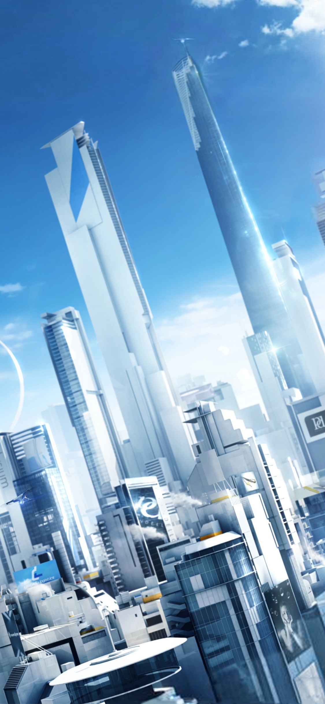 White and Gray Metal Towers. Wallpaper in 1125x2436 Resolution