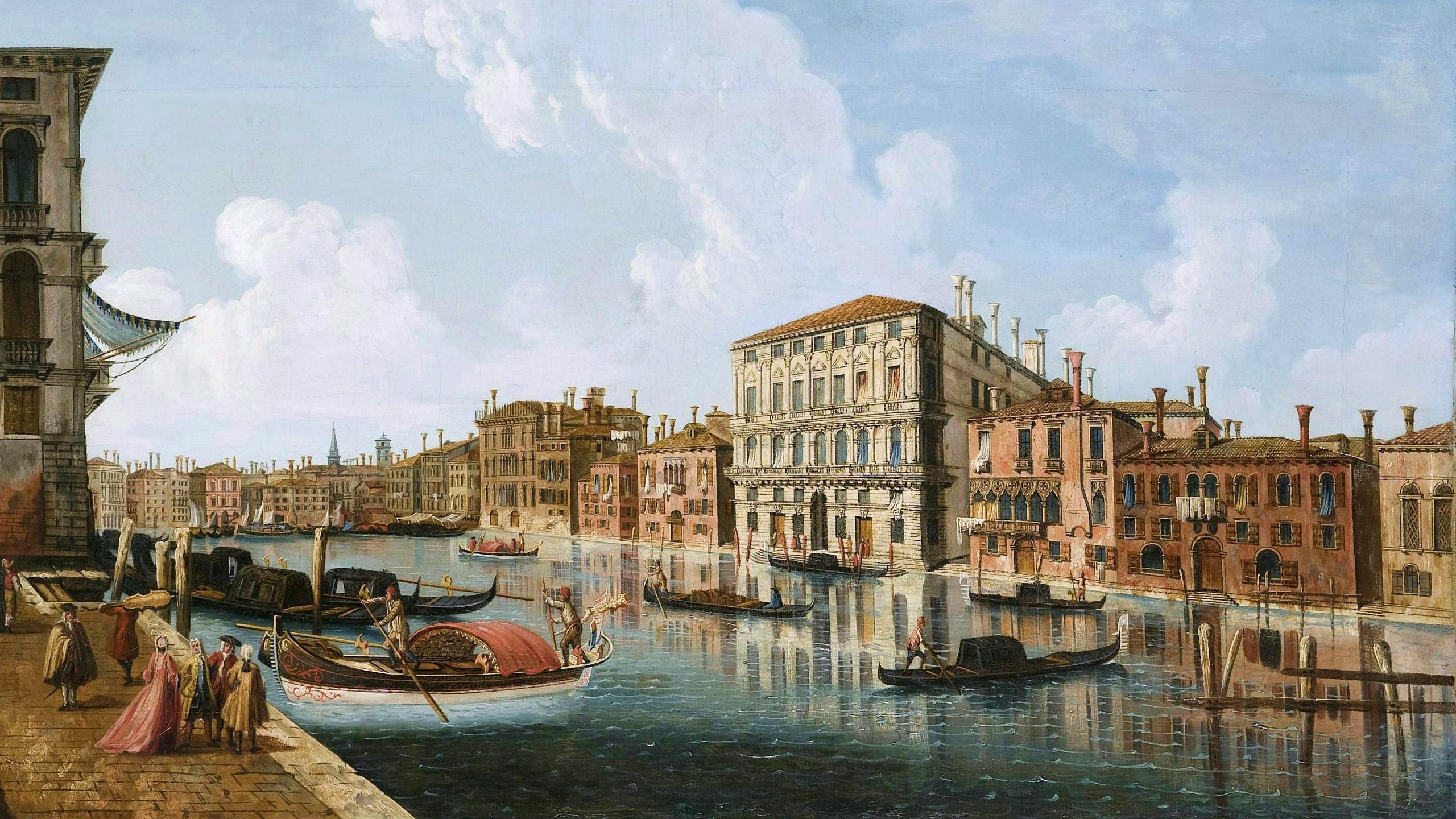 Venice, Paysage Urbain, la Peinture de Paysage, Art, Voie Navigable. Wallpaper in 2560x1440 Resolution