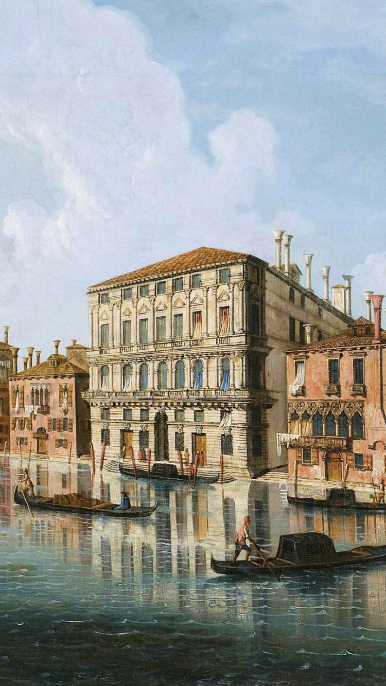 Venice, Paysage Urbain, la Peinture de Paysage, Art, Voie Navigable. Wallpaper in 750x1334 Resolution