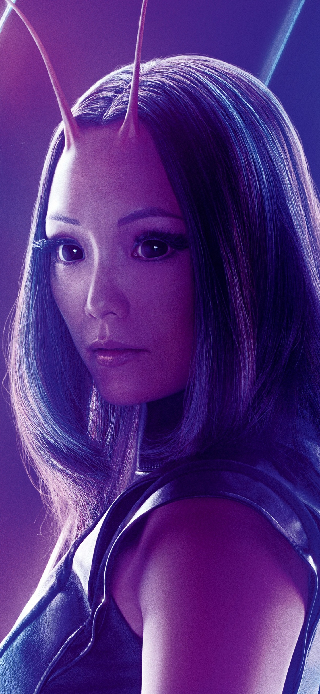 Mujer en Negro Camiseta Sin Mangas. Wallpaper in 1125x2436 Resolution