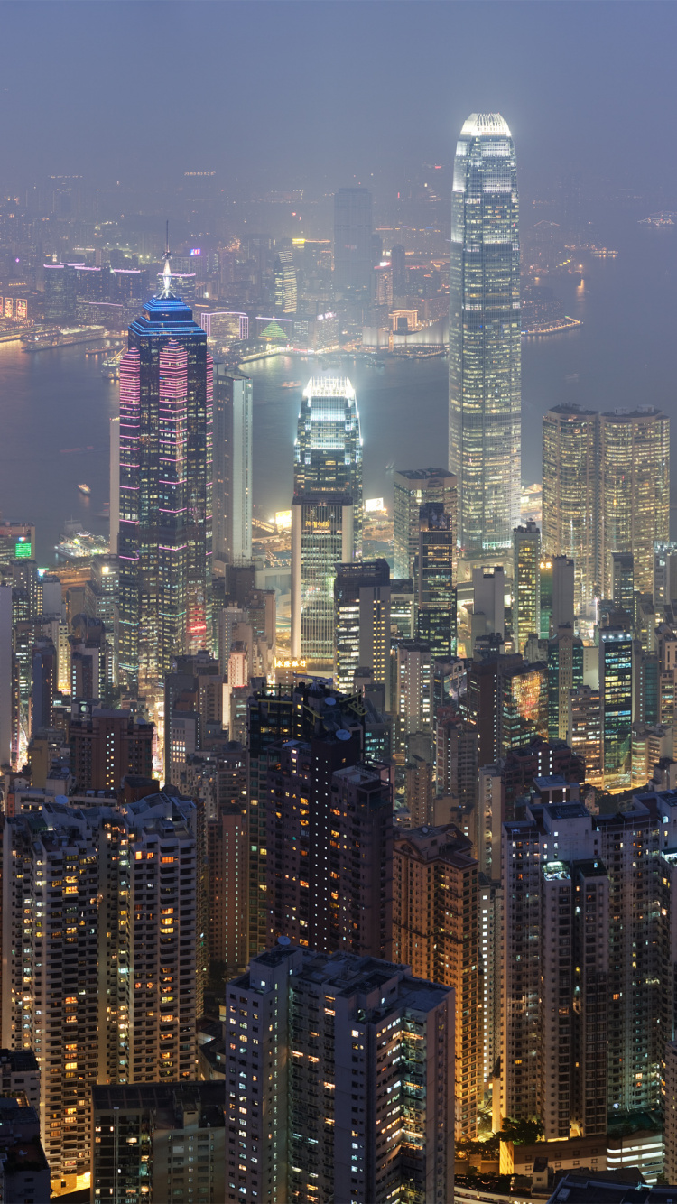 City Skyline During Night Time. Wallpaper in 750x1334 Resolution