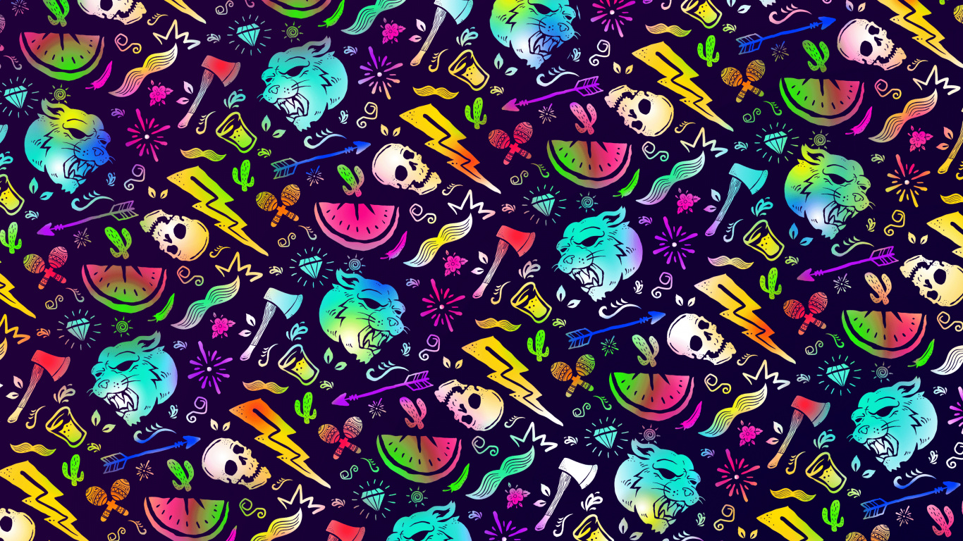 艺术, 圆圈, 电蓝色的, 品红色, 矩形 壁纸 1366x768 允许