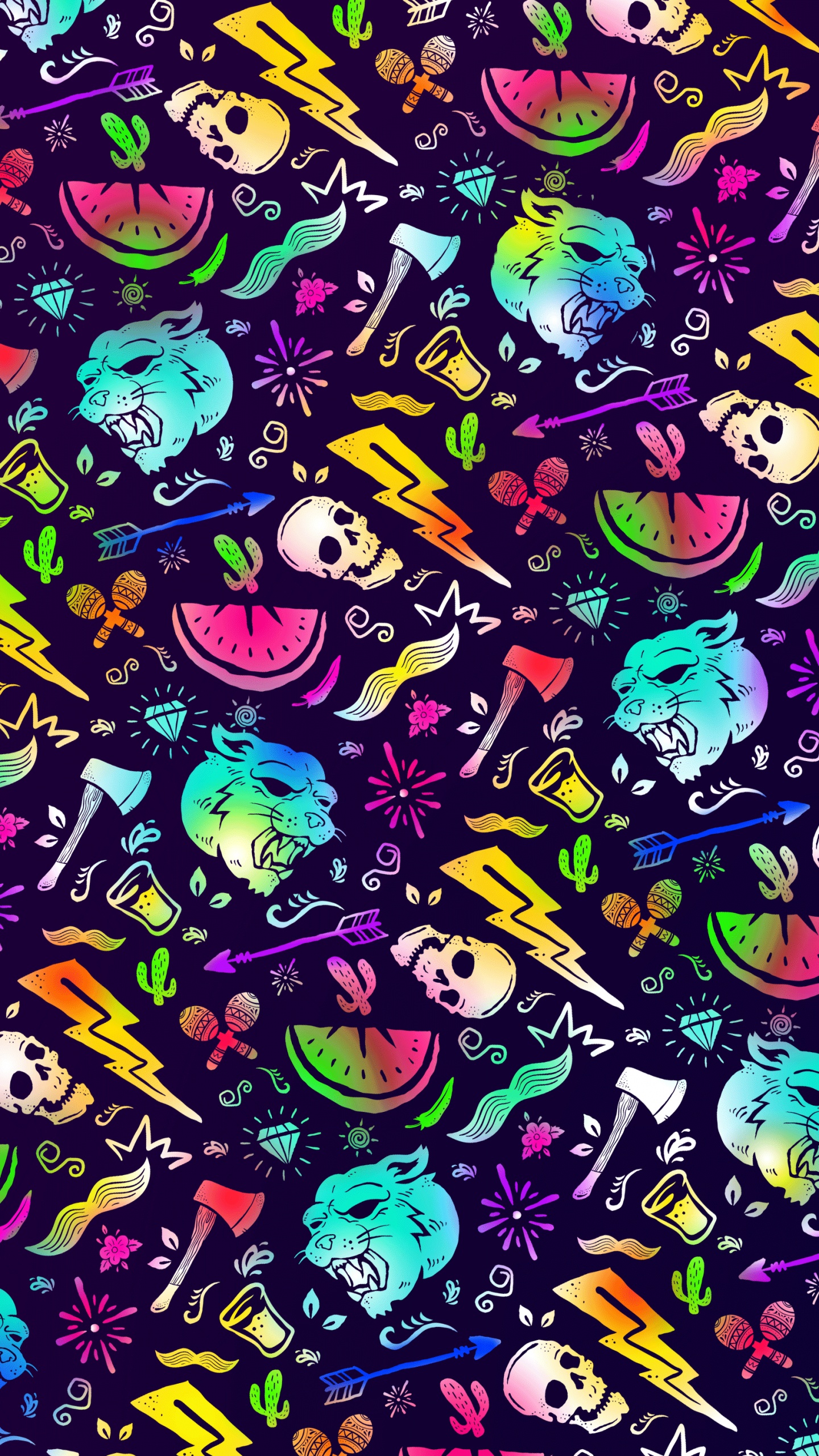 艺术, 圆圈, 电蓝色的, 品红色, 矩形 壁纸 1440x2560 允许