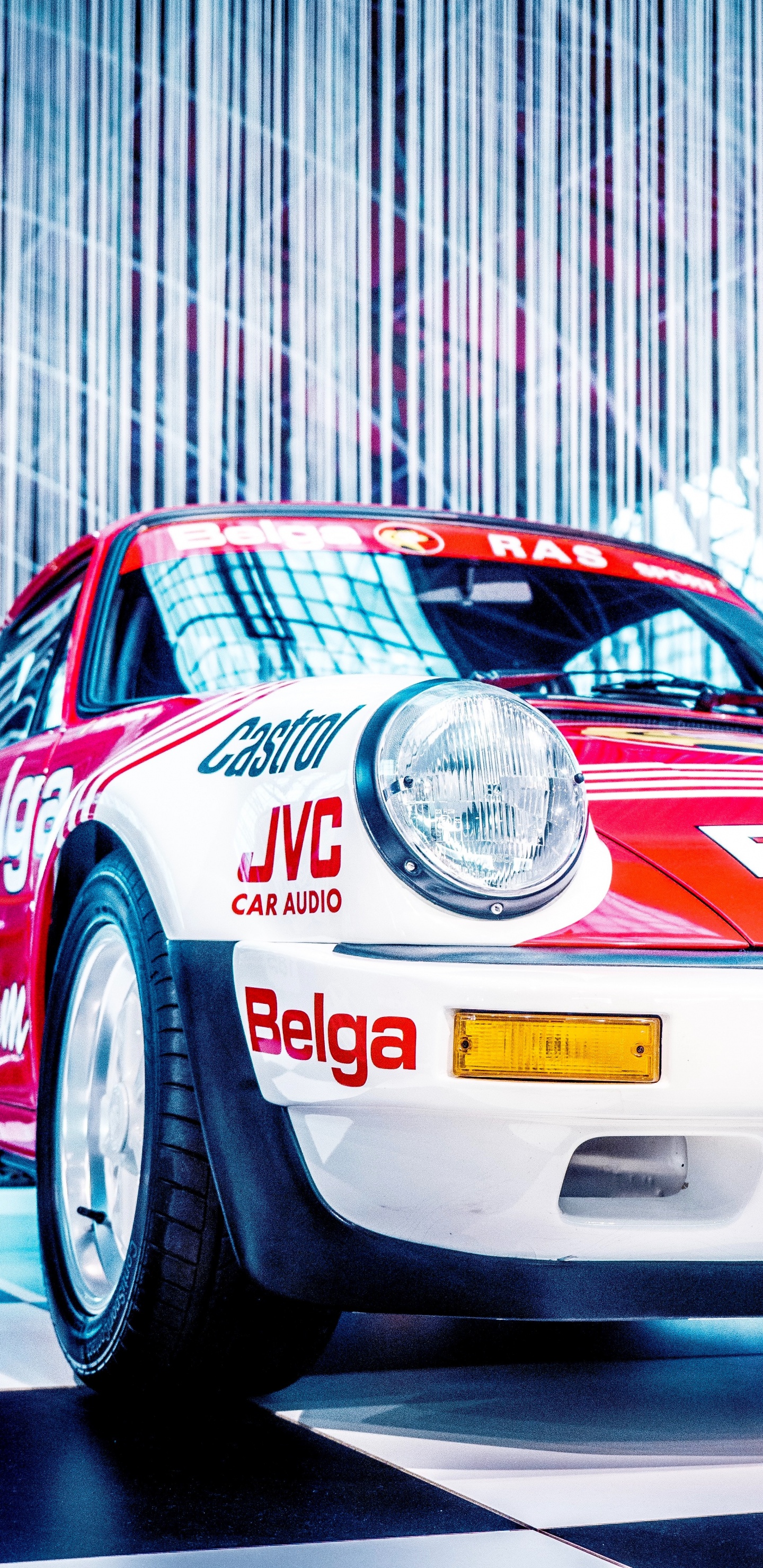 Porsche 911 Blanche et Rouge. Wallpaper in 1440x2960 Resolution