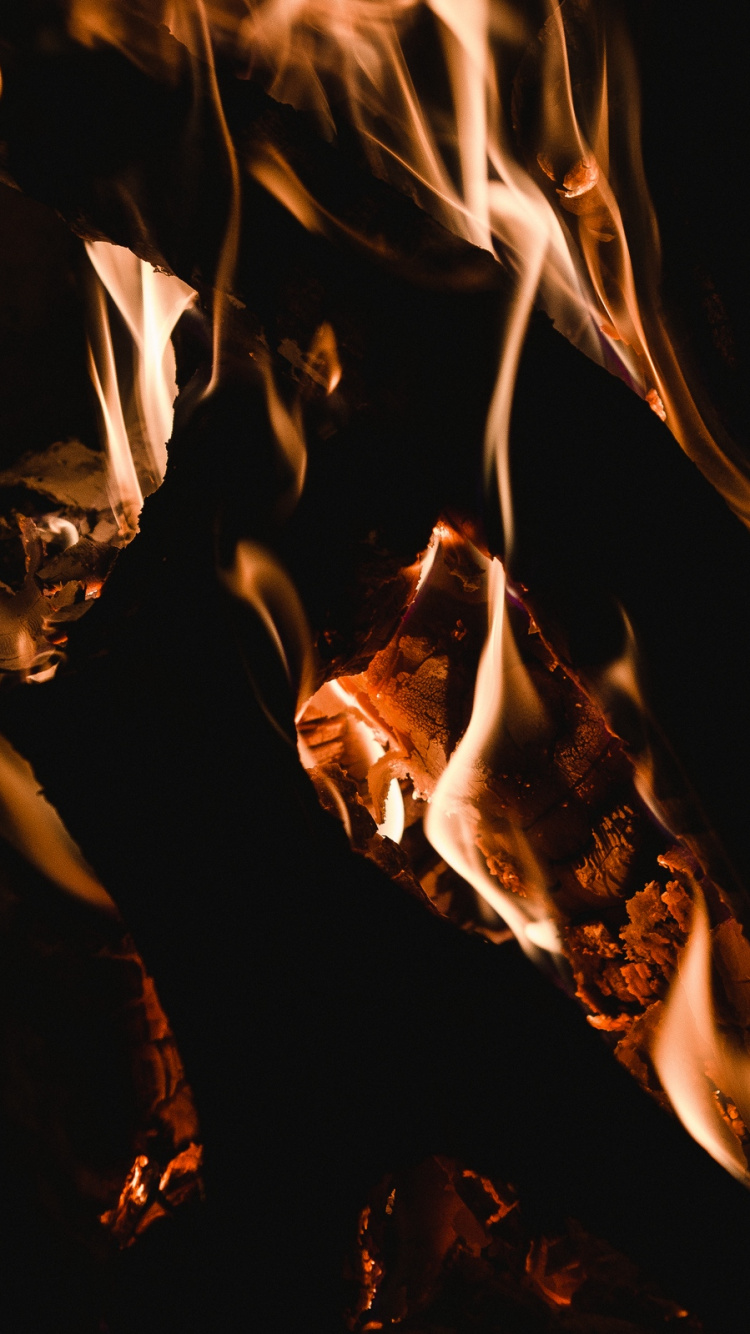 Orange and Black Fire Illustration. Wallpaper in 750x1334 Resolution