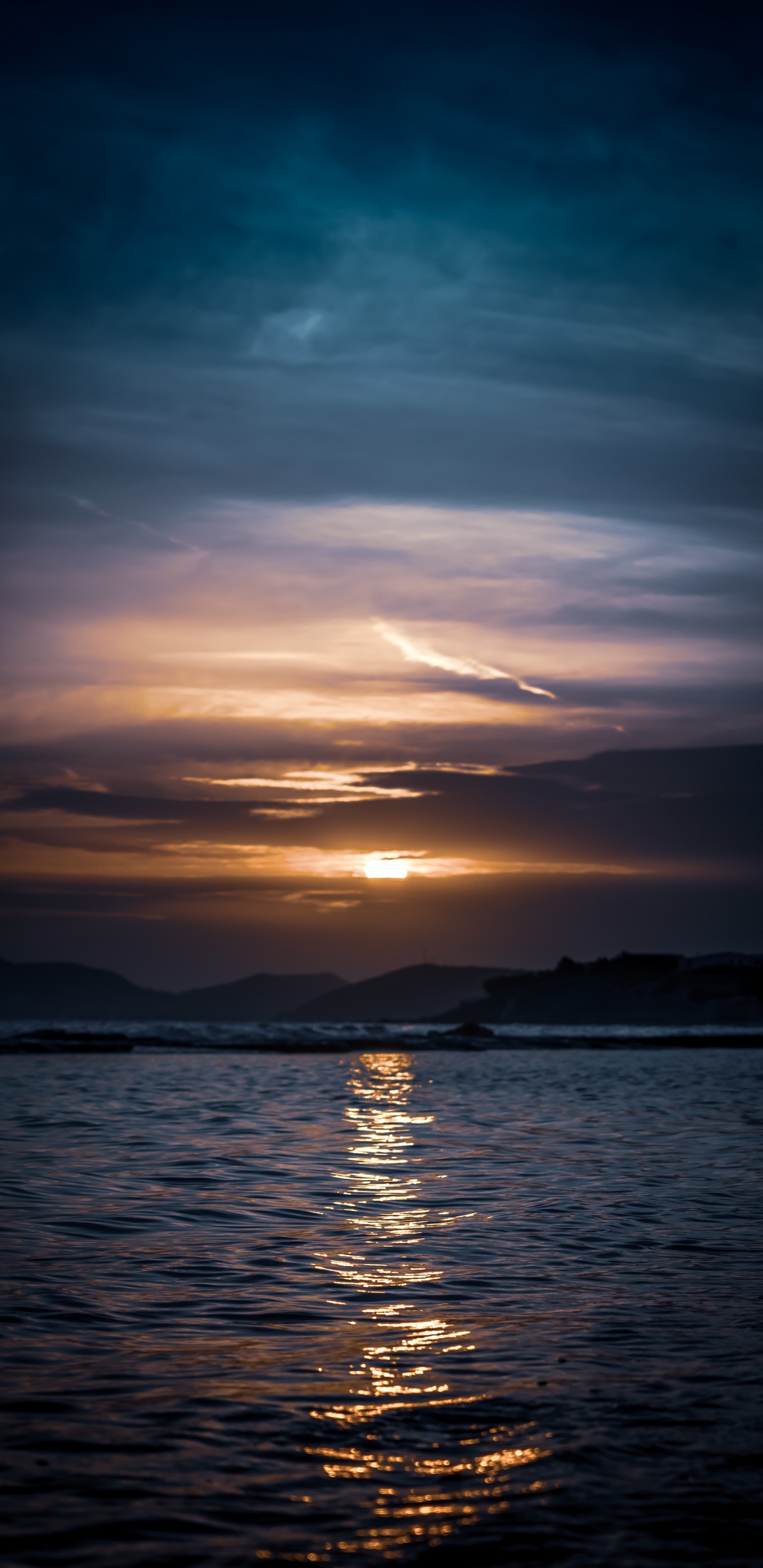 地平线, 大海, 日落, 海洋, 余辉 壁纸 1440x2960 允许