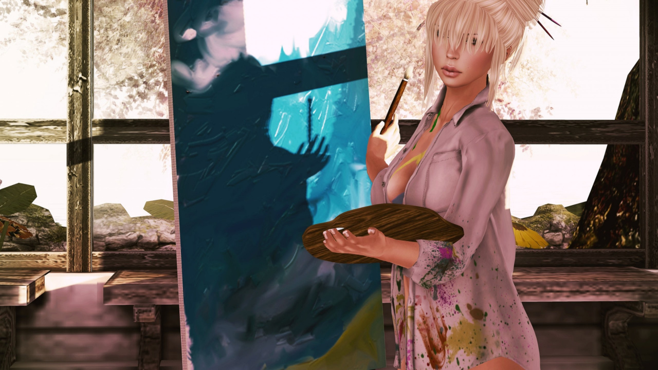 Easel, Drawing, Hairstyle, Cartoon, Fashion Design. Wallpaper in 1280x720 Resolution