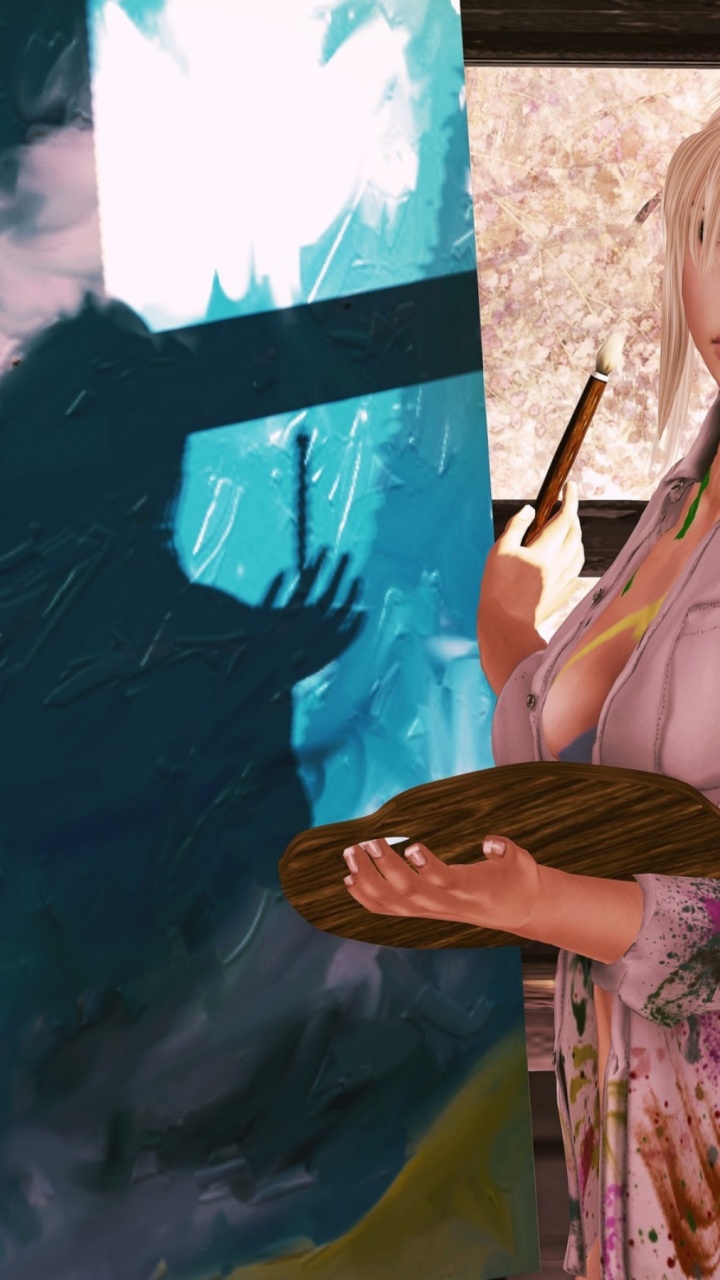 Easel, Drawing, Hairstyle, Cartoon, Fashion Design. Wallpaper in 720x1280 Resolution