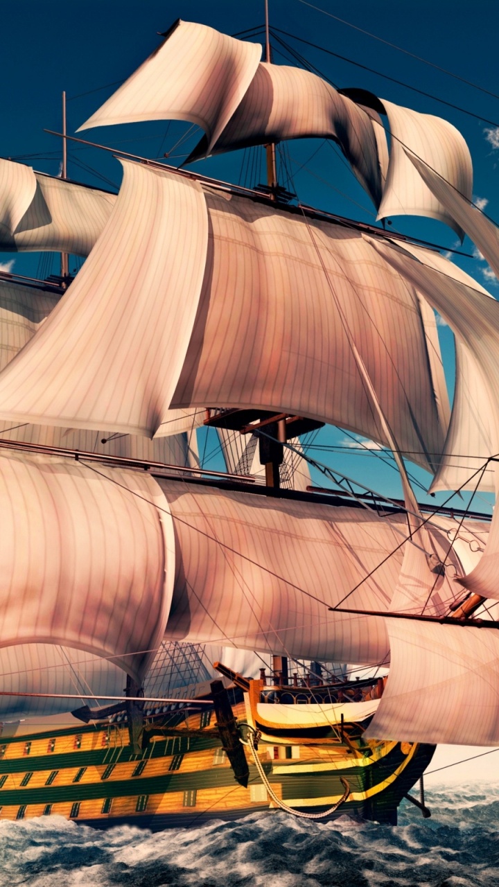 Braunes Und Weißes Segelboot Auf See Tagsüber During. Wallpaper in 720x1280 Resolution