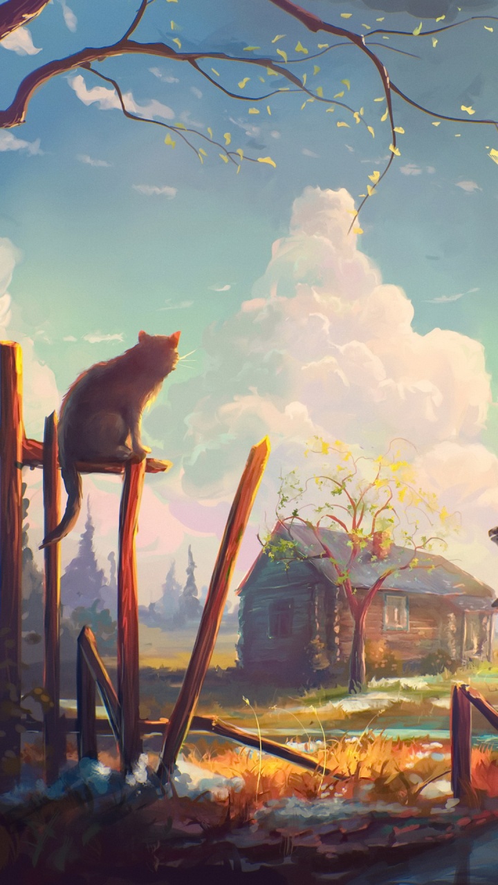 Arte, Cartel, Ambiente, Naturaleza, Sucursal. Wallpaper in 720x1280 Resolution