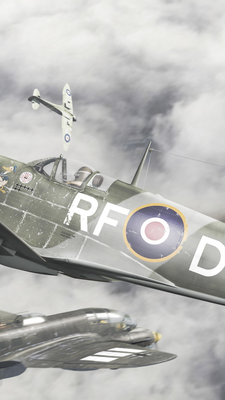 Avion de Chasse Gris et Jaune. Wallpaper in 750x1334 Resolution