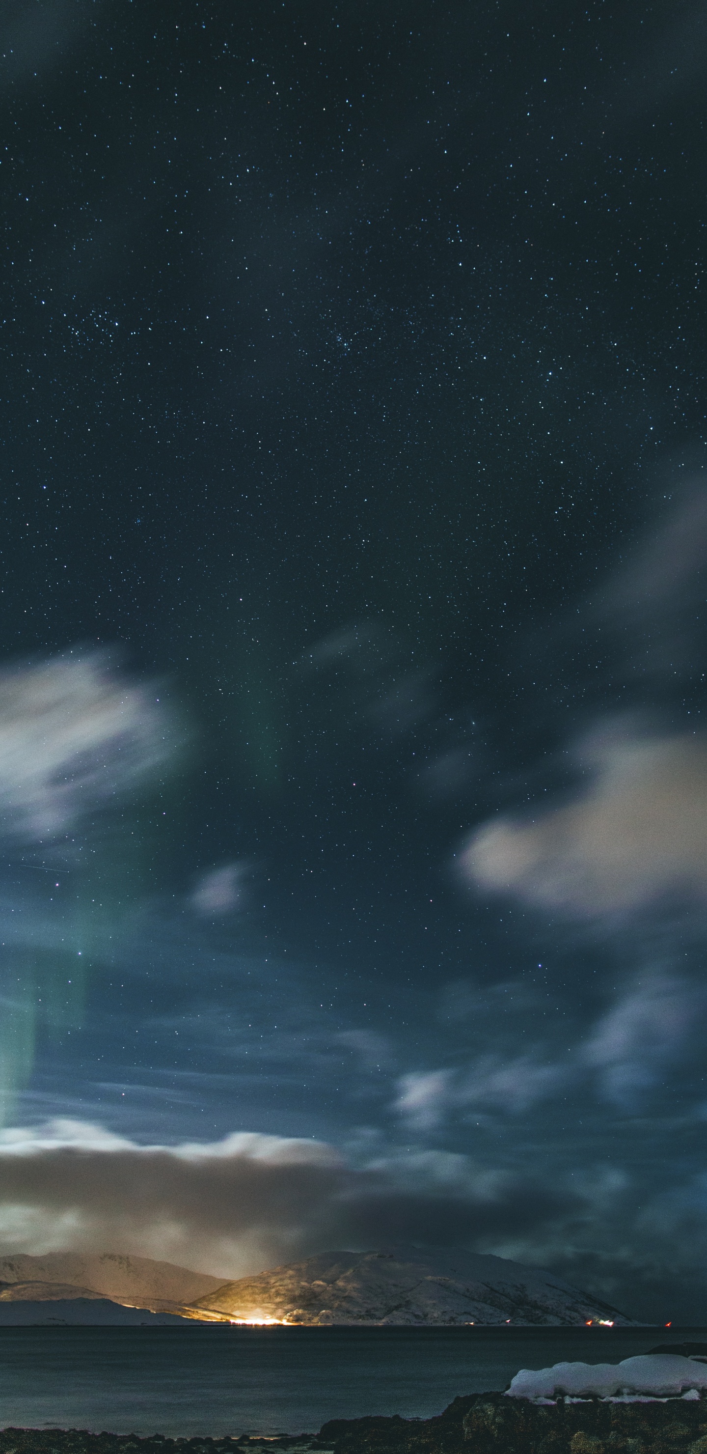 Ambiente, Mar, Calma, Aurora, Estrella. Wallpaper in 1440x2960 Resolution