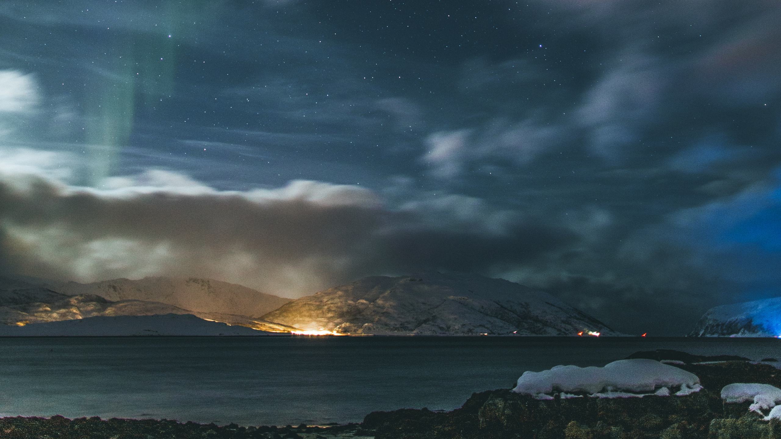 Ambiente, Mar, Calma, Aurora, Estrella. Wallpaper in 2560x1440 Resolution