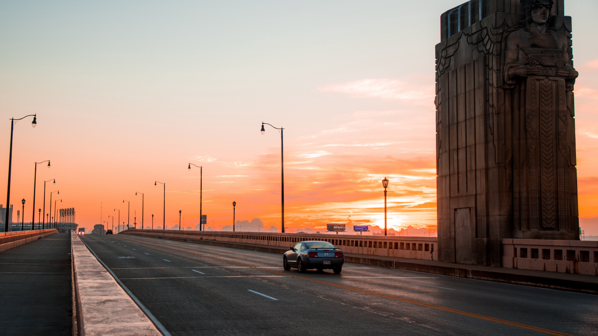 Black Car on Road During Sunset. Wallpaper in 1920x1080 Resolution