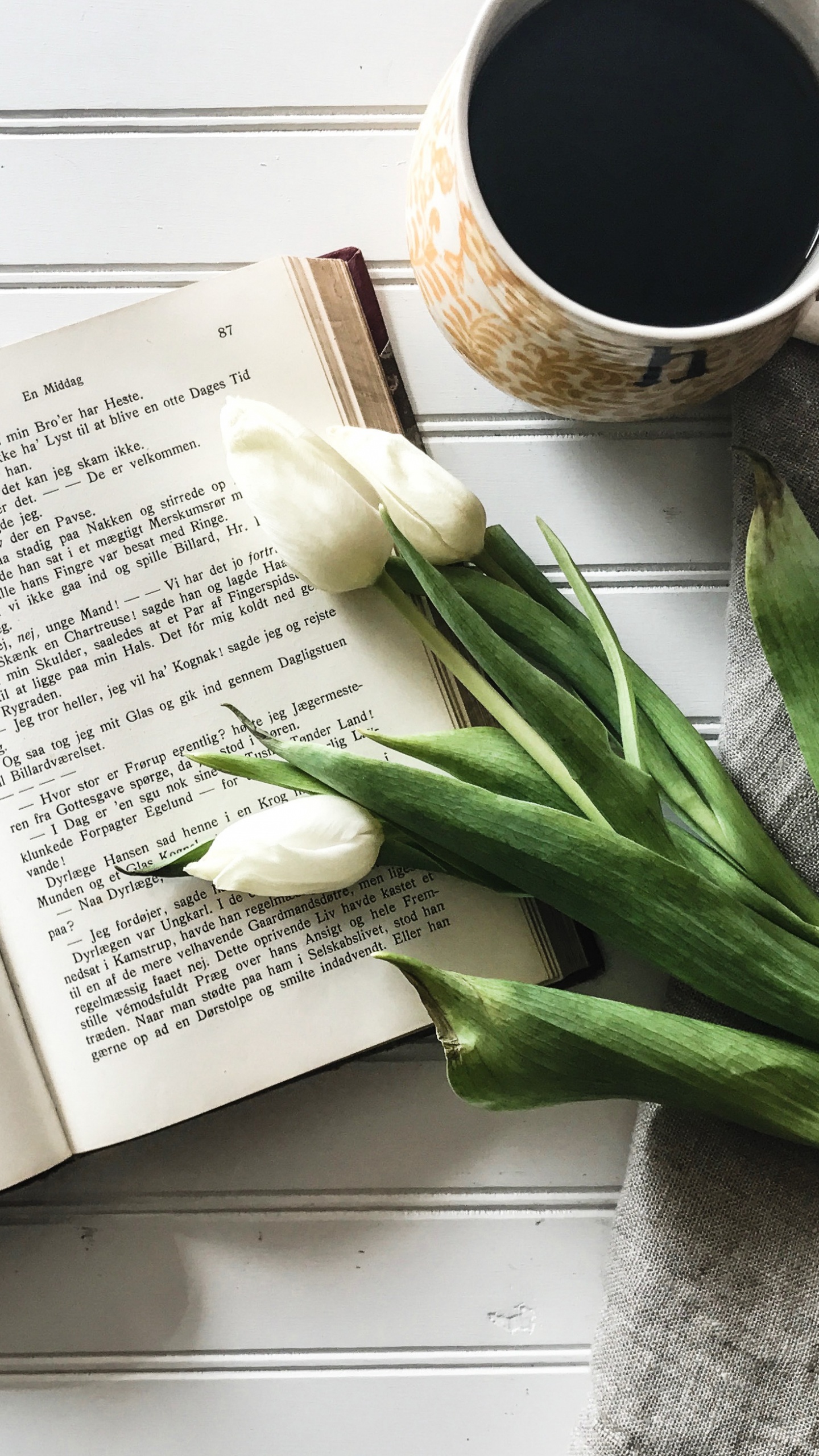 White Book Page Beside White Ceramic Mug. Wallpaper in 1440x2560 Resolution