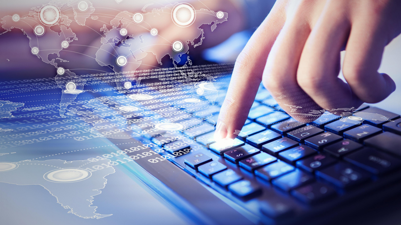 Personne Utilisant un Ordinateur Portable Noir et Blanc. Wallpaper in 1366x768 Resolution