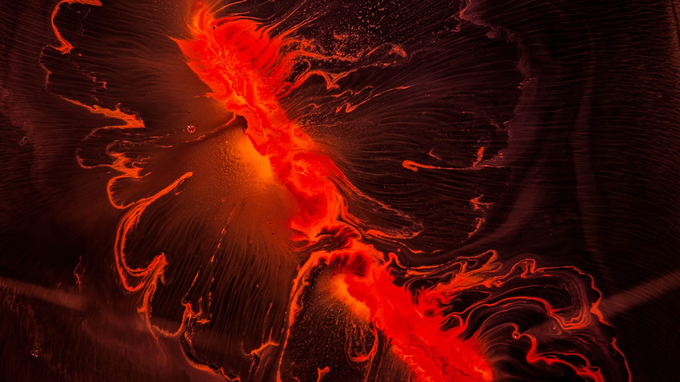 LineageOS, Android, Android Oreo, Système D'exploitation, Red. Wallpaper in 1366x768 Resolution
